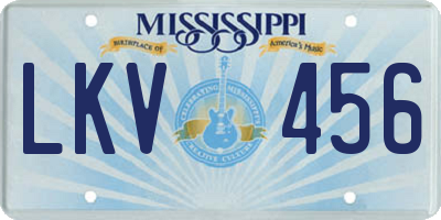 MS license plate LKV456