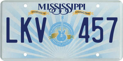 MS license plate LKV457