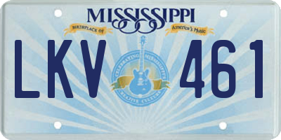 MS license plate LKV461