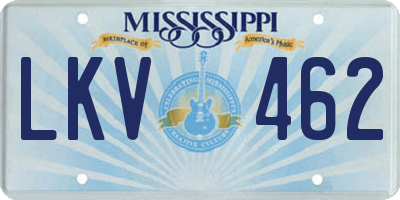 MS license plate LKV462