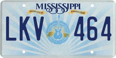 MS license plate LKV464