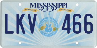 MS license plate LKV466