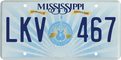 MS license plate LKV467