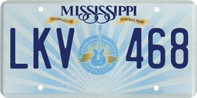 MS license plate LKV468