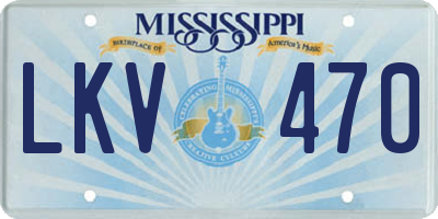 MS license plate LKV470