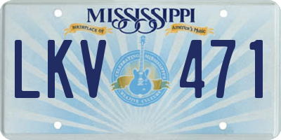 MS license plate LKV471