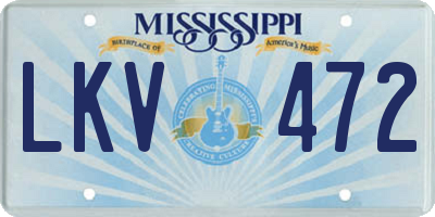 MS license plate LKV472