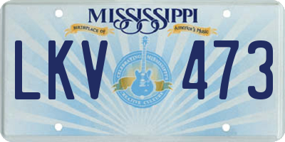 MS license plate LKV473