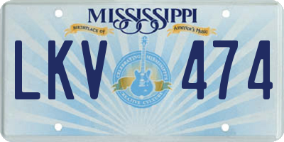MS license plate LKV474