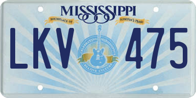 MS license plate LKV475