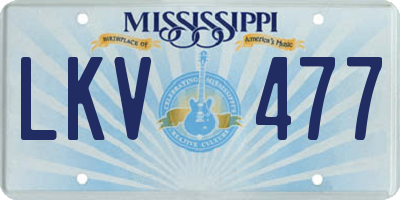 MS license plate LKV477