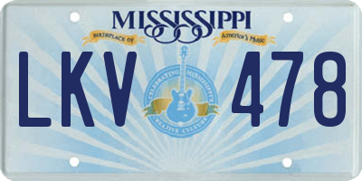 MS license plate LKV478
