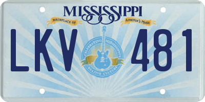 MS license plate LKV481