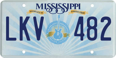 MS license plate LKV482