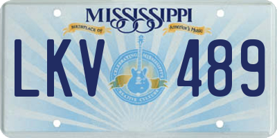 MS license plate LKV489