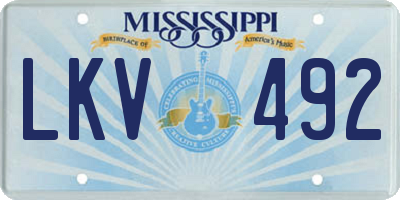 MS license plate LKV492
