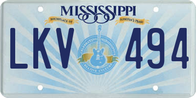 MS license plate LKV494