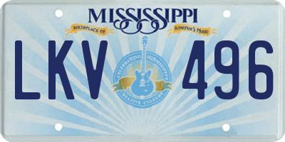 MS license plate LKV496