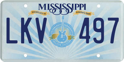MS license plate LKV497