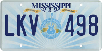 MS license plate LKV498