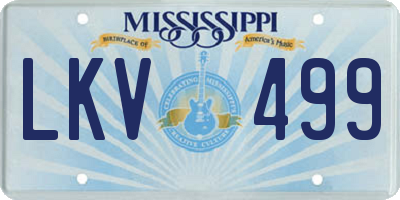 MS license plate LKV499