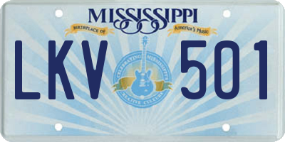MS license plate LKV501