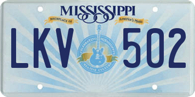 MS license plate LKV502