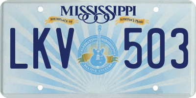 MS license plate LKV503