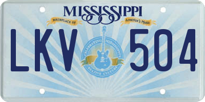 MS license plate LKV504