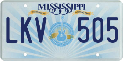 MS license plate LKV505
