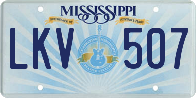 MS license plate LKV507
