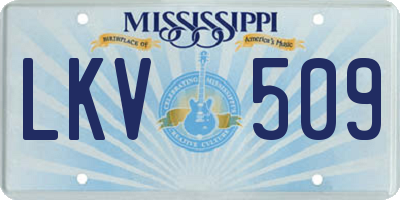 MS license plate LKV509