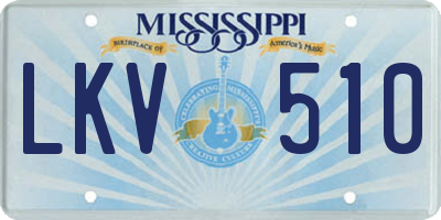 MS license plate LKV510