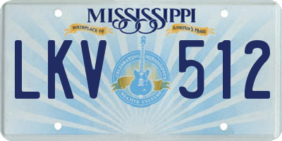 MS license plate LKV512