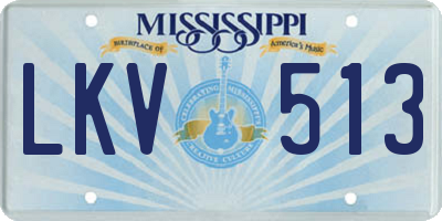 MS license plate LKV513