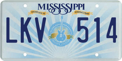MS license plate LKV514