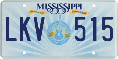 MS license plate LKV515