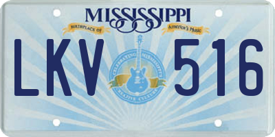 MS license plate LKV516