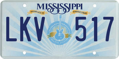 MS license plate LKV517
