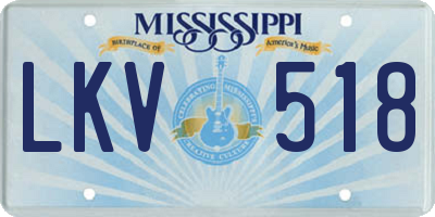 MS license plate LKV518