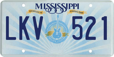 MS license plate LKV521