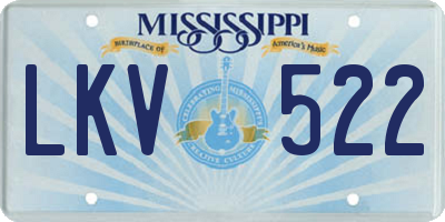 MS license plate LKV522