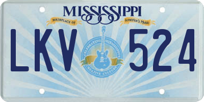 MS license plate LKV524