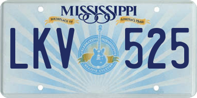 MS license plate LKV525