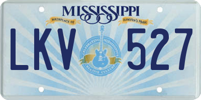 MS license plate LKV527