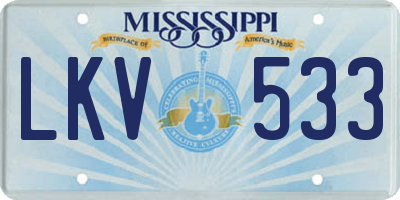 MS license plate LKV533