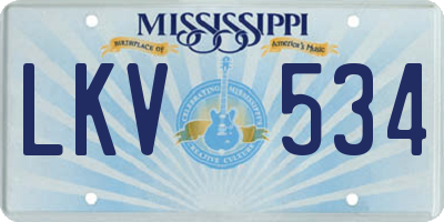 MS license plate LKV534