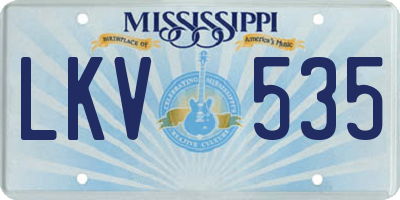 MS license plate LKV535
