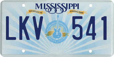 MS license plate LKV541