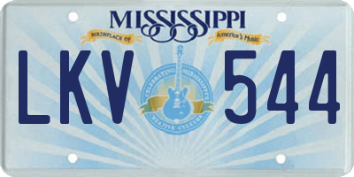 MS license plate LKV544